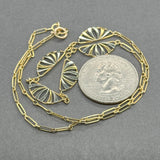 Estate 18K TT Gold 15.5” Station Necklace