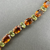 Estate 14K Y Gold 13.26ctw Citrine & Peridot Line Bracelet