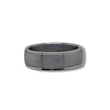 Tantalum 7mm Gray Carved Shiny Edges Ring 10