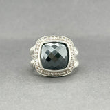 Estate David Yurman SS 8.34ct Hematite & Diamond Albion Ring
