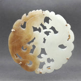 Estate 14K Y Gold 74.56ct Carved Jadeite Brooch