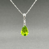 Estate 14K W Gold 2.63ct Peridot & 0.01ct Diamond Pendant