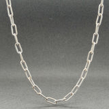 Estate 14K W Gold 3.5mm 16” Paperclip Link Chain