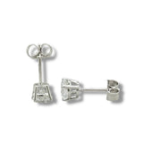 14K W Gold 1.00ctw F/VS1 Lab-Created Diamond Basket Set Earrings