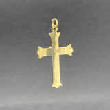 Estate 14K Y Gold Sapphire Cross Pendant