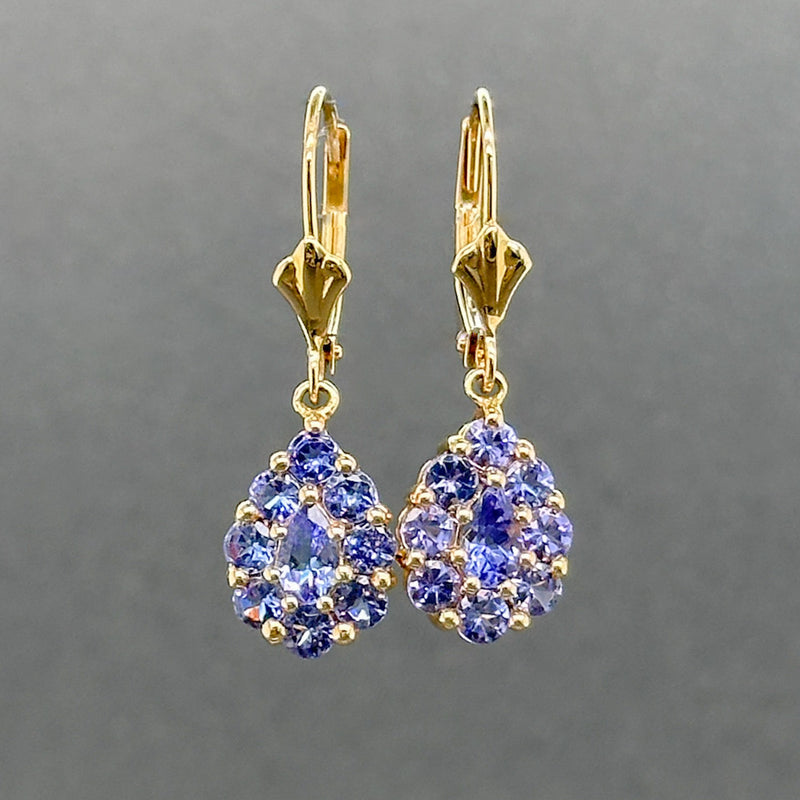 Estate 14K Y Gold 1.50ctw Tanzanite Drop Earrings