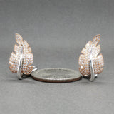 Estate 18K TT Gold 0.84ctw Diamond Leaf Earrings
