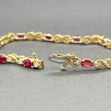 Estate 14K Y Gold 4.51ctw Ruby & 0.78ctw Diamond Bracelet
