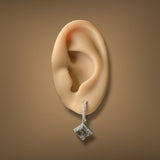 Estate 14K W Gold 1.68ctw Smoky Quartz & 0.22ctw Diamond Earrings