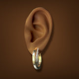 Estate 14K TT Gold 0.12ctw Diamond Hoop Earrings