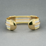Estate 18K Tricolor Gold Tube Cuff Bracelet
