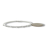 14K W Gold 6" 0.20ctw G/SI2 Bead Cuff Bracelet with Diamond Stations and Lock