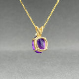 Estate 14K Y Gold 2.18ct Amethyst & 0.03ct Diamond Pendant