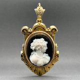 Estate Victorian 14K Y Gold Cameo 25.17ct Onyx Pin/Pendant