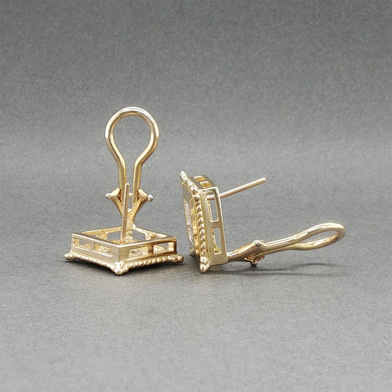 Estate 14K Y Gold 0.28ctw Diamond Square Earrings