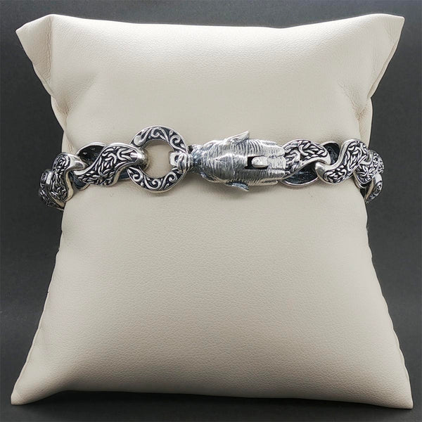 Estate SS Filigree S Link Elephant Bracelet