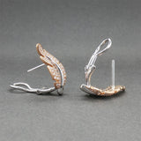 Estate 18K TT Gold 0.84ctw Diamond Leaf Earrings