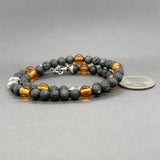 Estate William Henry SS Amber & Lava Beaded Wrap Bracelet