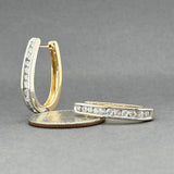 Estate 14K TT Gold 0.83ctw G-H/SI2-I11 Diamond Oval Hoop Earrings