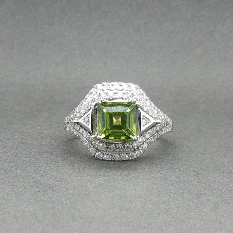 Estate 14K W Gold 1.82ct Sphene & 0.68ctw Diamond Halo Ring