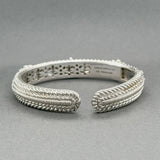 Estate Judith Ripka SS CZ Heart Cuff Bracelet