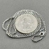 Estate 14K W Gold 1.72mm 16” Round Box Chain
