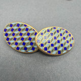 Estate YGP SS Oval Checkered Cufflinks