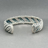 Estate David Yurman SS 1.29ctw Diamond Sculpted Cable Cuff Bracelet