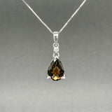 Estate 14K W Gold 1.71ct Smoky Quartz & 0.01ctw I/SI2 Diamond Pendant