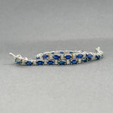 Estate 14K W Gold 7.92ctw Sapphire & 0.50ctw Diamond Bracelet