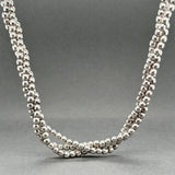 Estate SS Triple Strand Beaded Necklace