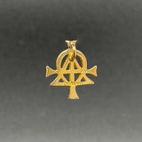 Estate 14K Y Gold Alpha & Omega Cross Pendant