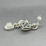 Estate David Yurman SS Diamond Renaissance Drop Earrings