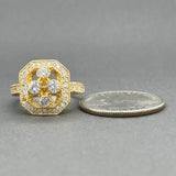 Estate 18K Y Gold 0.89ctw H/SI1-2 Diamond Cocktail Ring