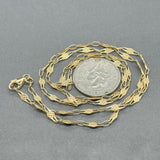 Estate 18K Y Gold 3.4mm 23.5” Fancy Bar Link Chain