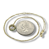 14K Y Gold 0.26ctw Emerald Rondell Pendant