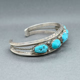Estate SS Turquoise Cuff Bracelet