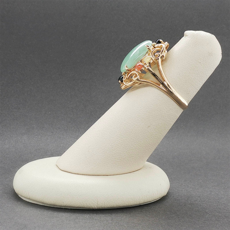 Estate 14K Y Gold 3.71ctw Jadeite Ring