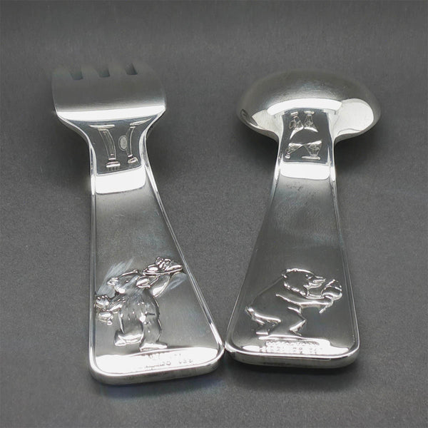 Estate Tiffany & Co. SS ABC Bears Fork & Spoon Set