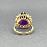 Estate 14K Y Gold 6.57ct Amethyst & 0.34ctw F-G/SI1-2 Diamond Ring