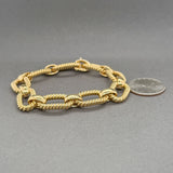 Estate 18K Y Gold 13.0mm Knurled Cable Bracelet