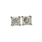 14K W Gold 0.50ctw F/VS1 Lab-Created Princess Cut Diamond Earrings