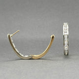 Estate 14K TT Gold 0.83ctw G-H/SI2-I11 Diamond Oval Hoop Earrings