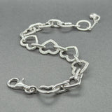 Estate SS 0.05ctw J/I1 Diamond Heart Link Bracelet