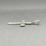 Estate 14K W Gold 0.44ctw G-H/SI1 Diamond Cross Pendant