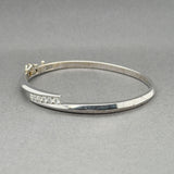 Estate 14K W Gold 0.68ctw I/SI1 Diamond Bangle Bracelet