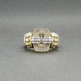 Estate Lagos SS 18 Caviar Lux 0.13ctw Diamond Buckle Ring