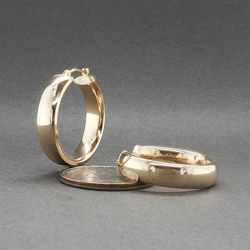 Estate 14K Y Gold 25.43mm Hoop Earrings