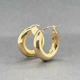Estate 18K Y Gold 20.9mm Twisted Huggie Earrings