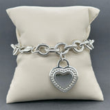 Estate Judith Ripka SS Heart Charm Bracelet
